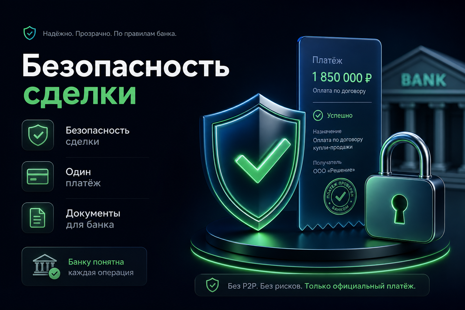 Безопасность сделки — один платёж и документы